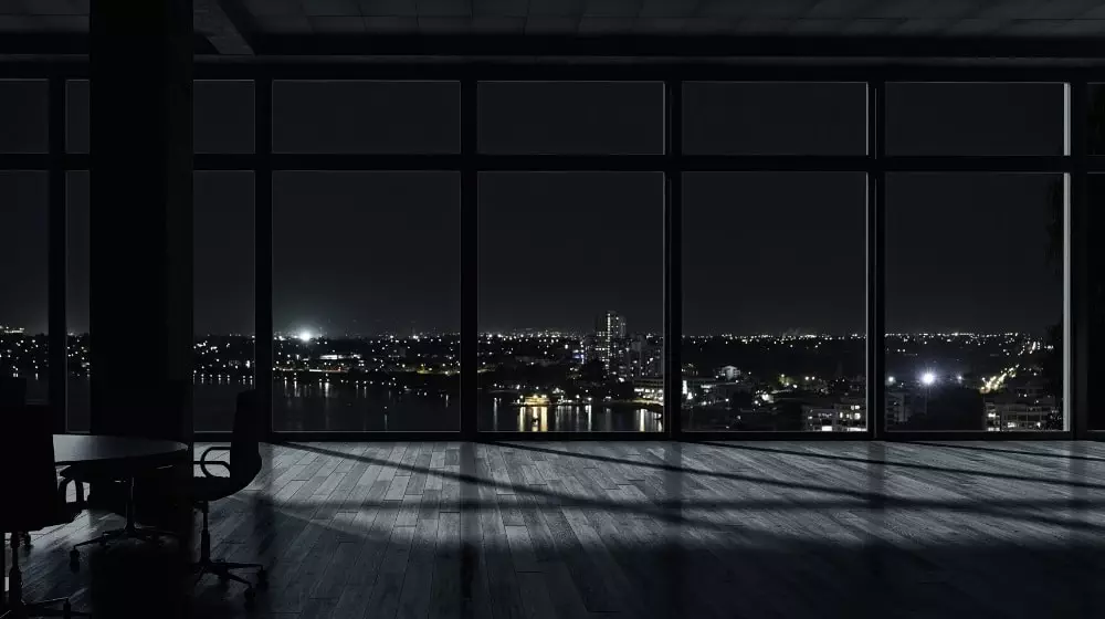 office/appartment with view at night