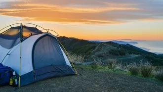 tent on top of mountain